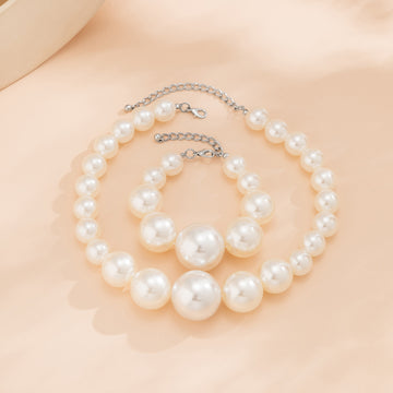 N2609 - Elegant Pearl Collar Choker Necklace